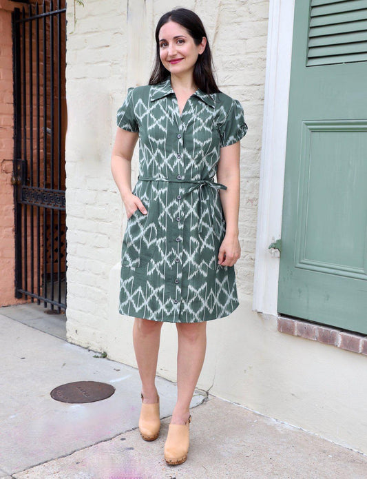 Evergreen Organic Cotton Button Dress - Passion Lilie