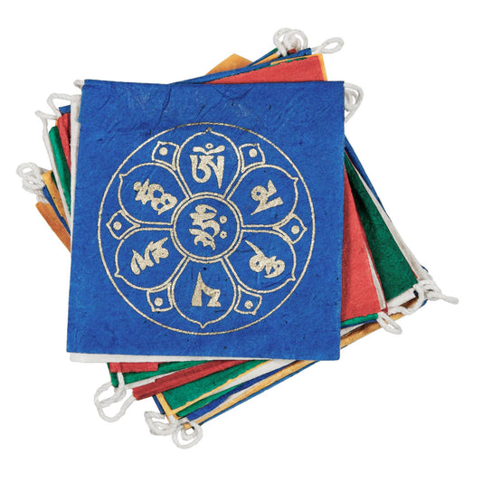 8' Om Lotus Paper Prayer Flag