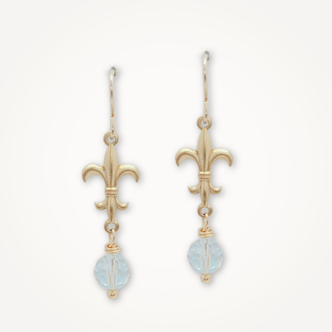 Fleur de Lis Earrings with Crystal