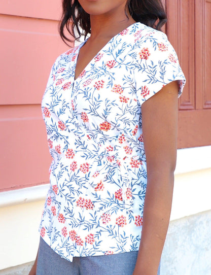 Lata Organic Wrap Top - Passion Lilie