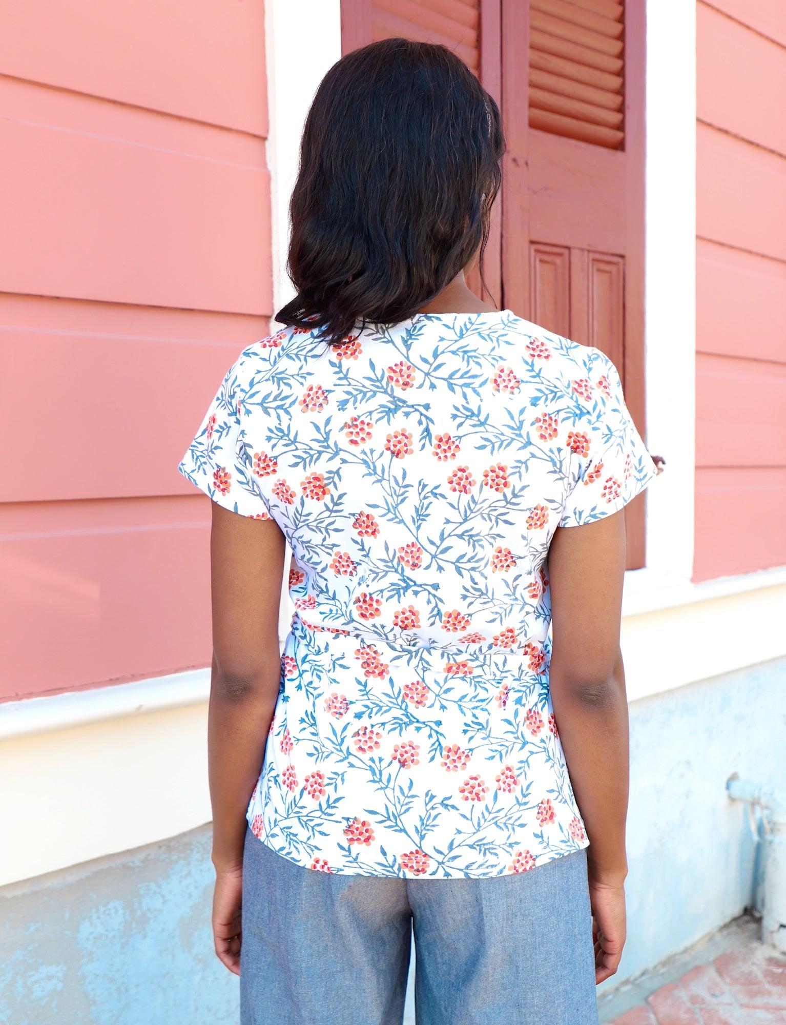 Lata Organic Wrap Top - Passion Lilie