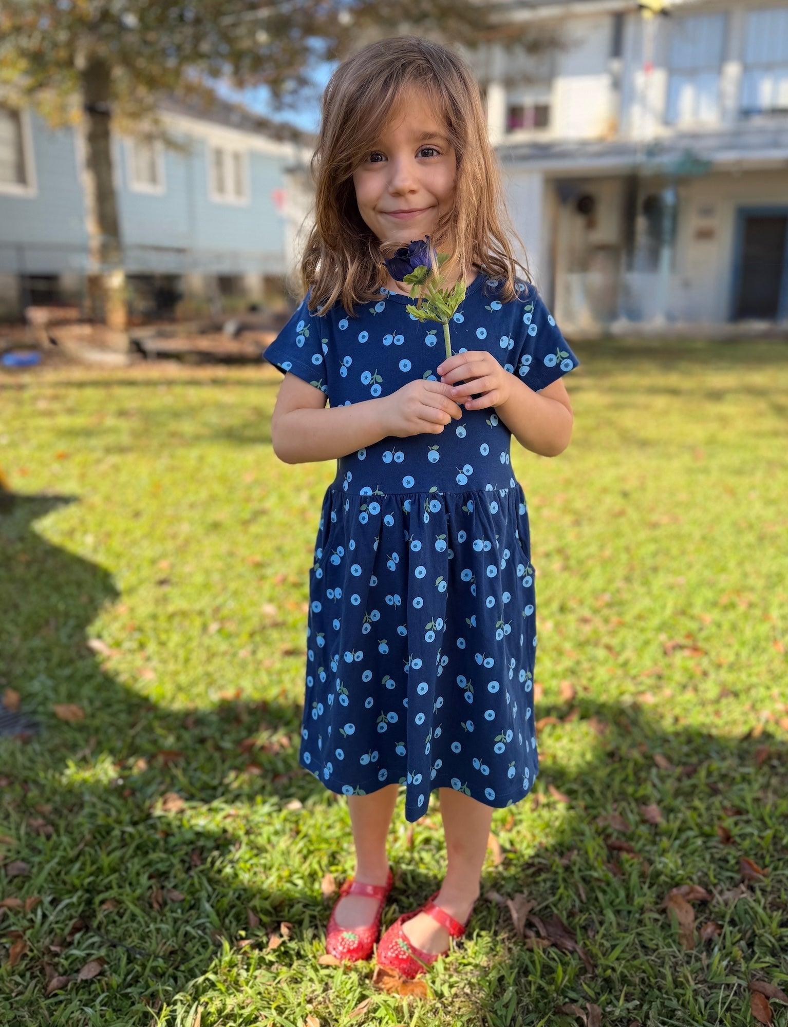 Little Blueberry Organic Twirl Dress - Passion Lilie