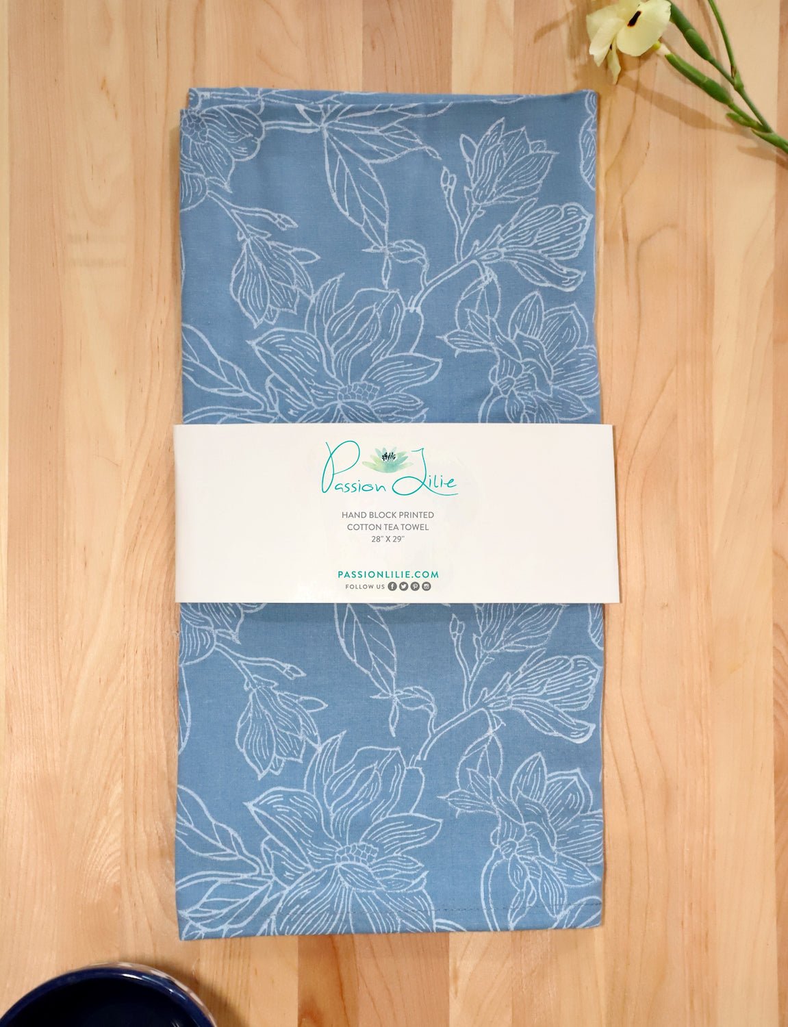 Magnolia Cotton Tea Towel - Passion Lilie