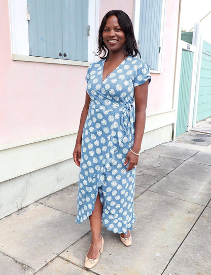 Monstera Organic Wrap Dress - Passion Lilie