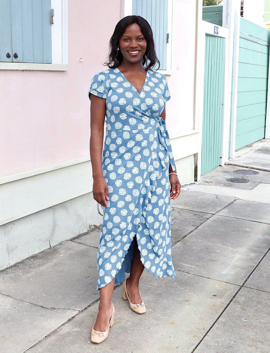 Monstera Organic Wrap Dress - Passion Lilie