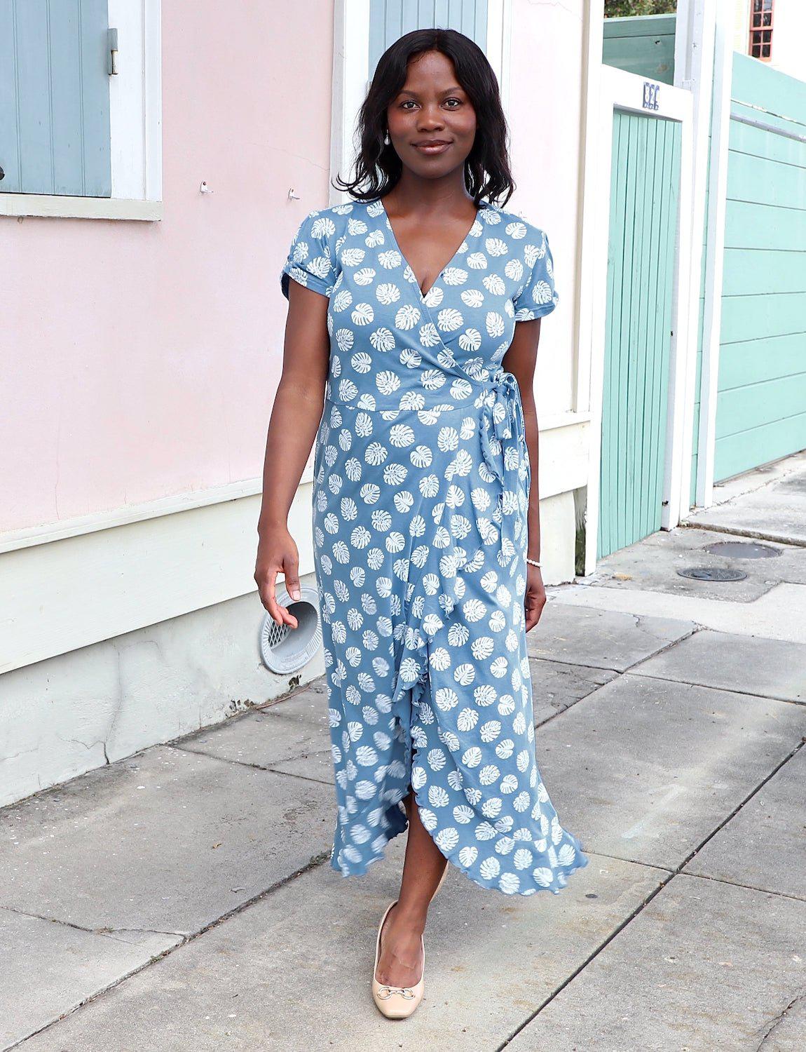 Monstera Organic Wrap Dress - Passion Lilie