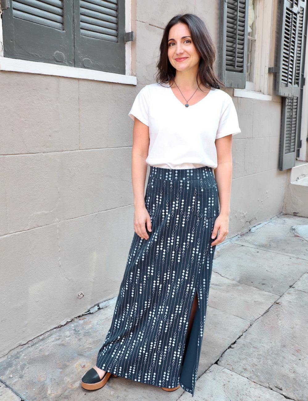 Moon Phases Organic Maxi Skirt - Passion Lilie