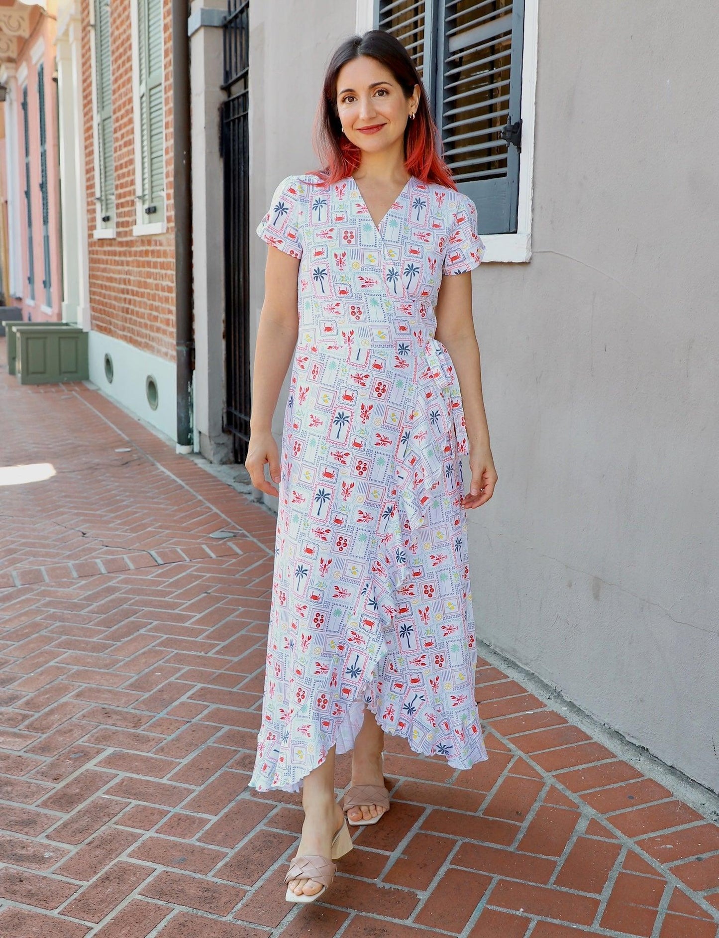 New Orleans Riviera Organic Wrap Dress - Passion Lilie