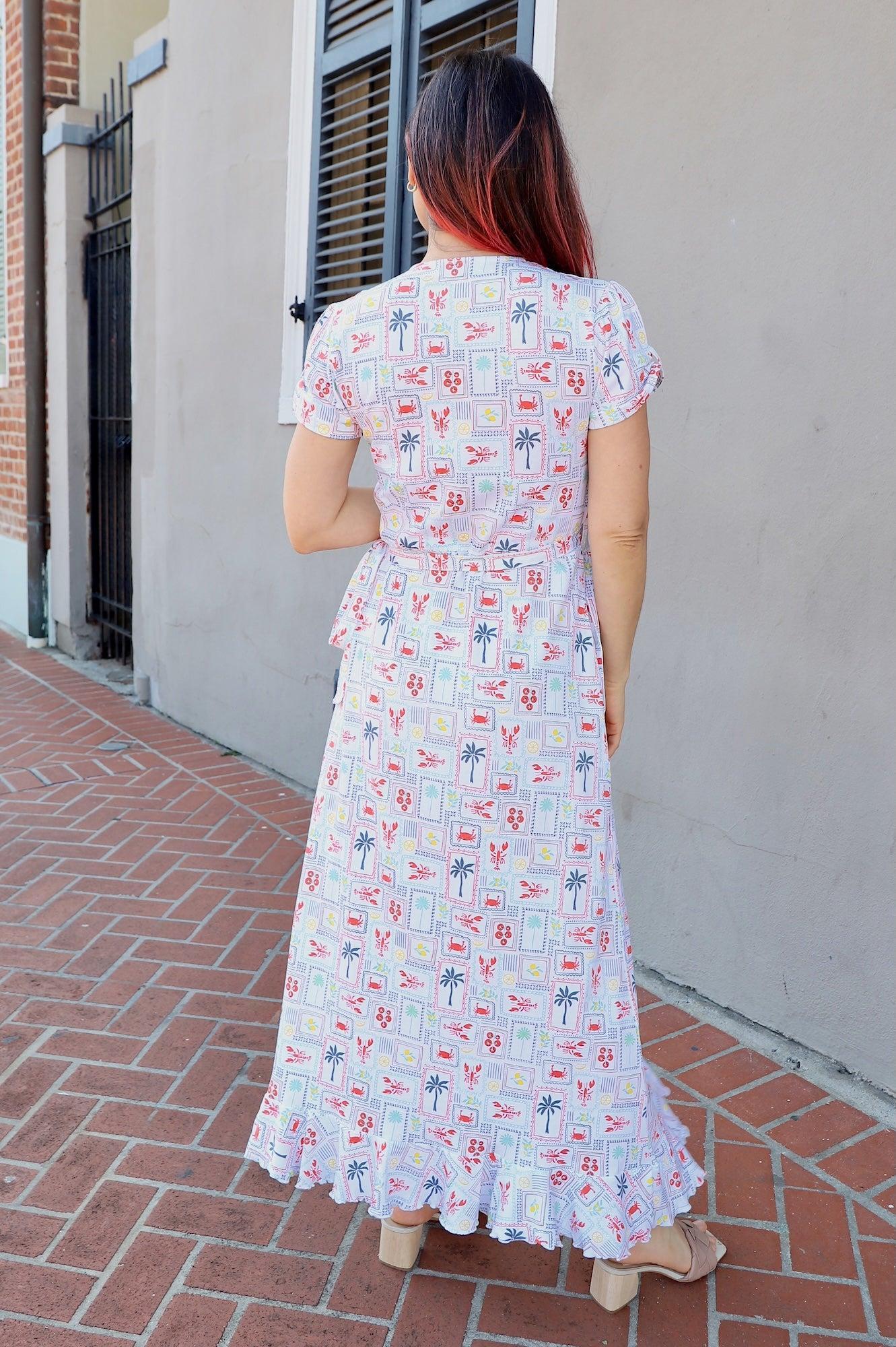 New Orleans Riviera Organic Wrap Dress - Passion Lilie