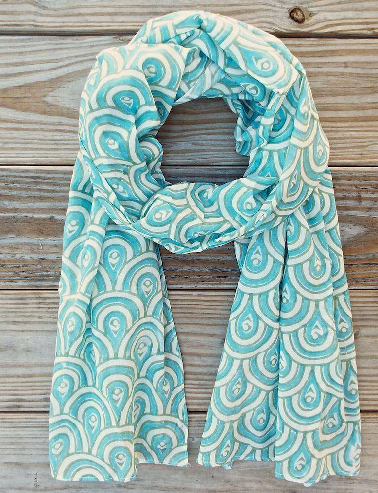 Peacock Teal Scarf - Passion Lilie