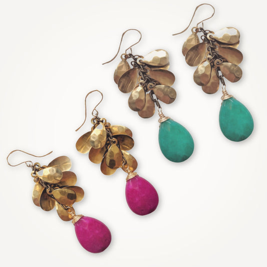 Jade Petal Earrings | Choice of Color