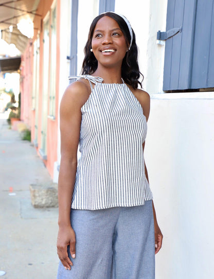 Pinstripe Tank - Passion Lilie