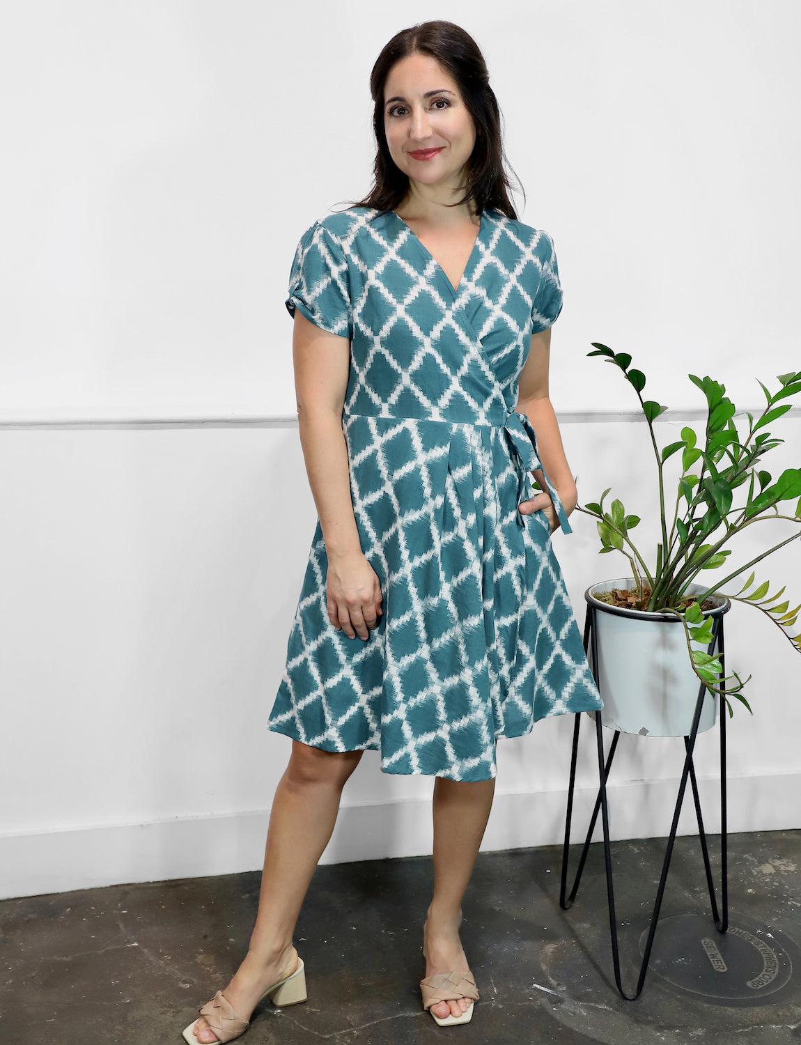 Regal Organic Cotton Wrap Dress - Passion Lilie