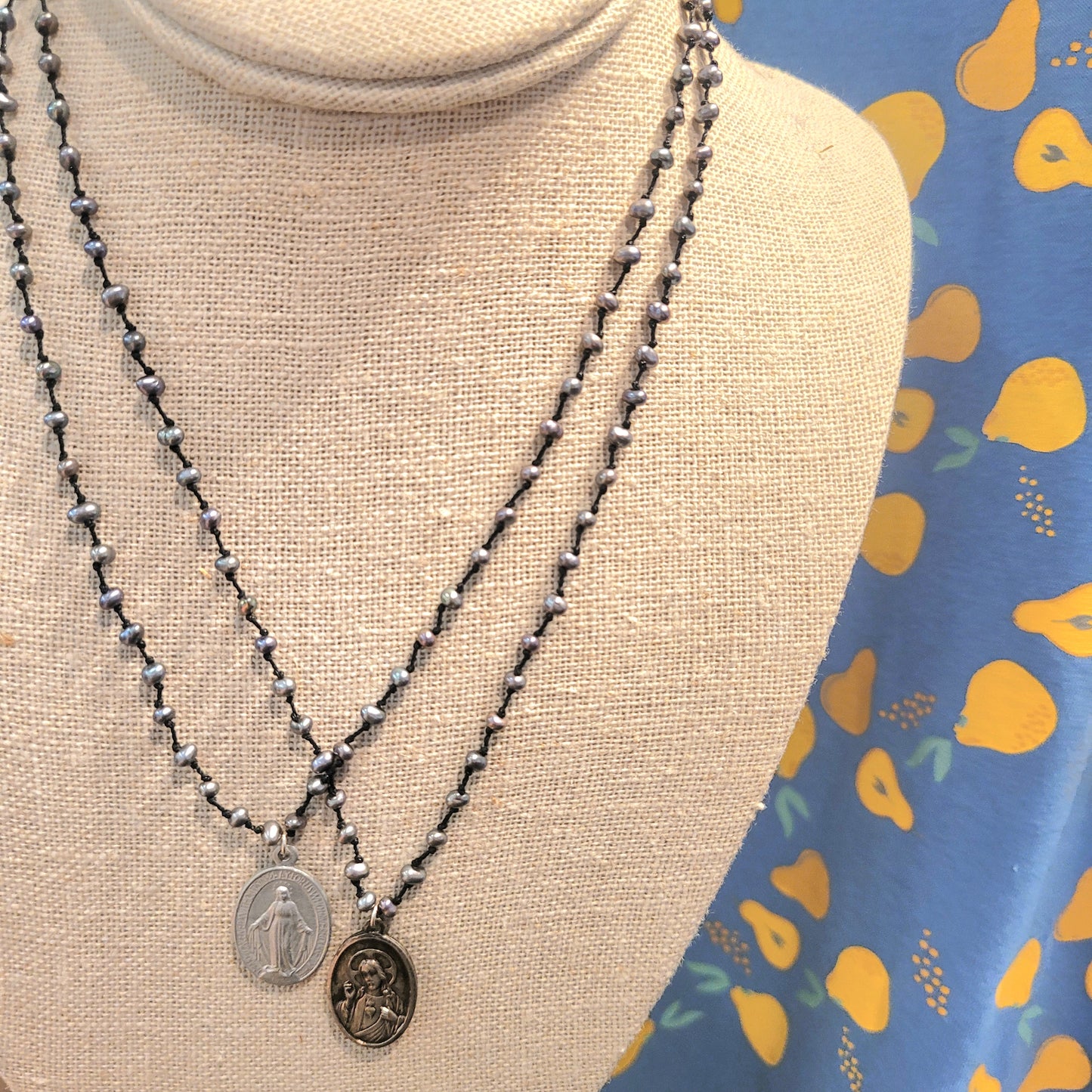 Religious Medallions Knotted Necklace