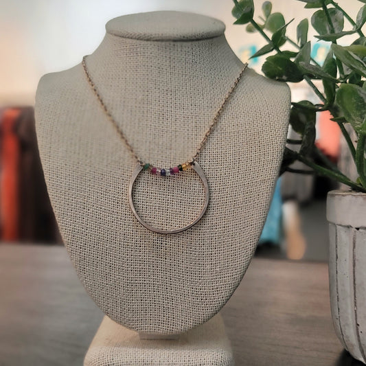 Horse Shoe Sapphire Necklace