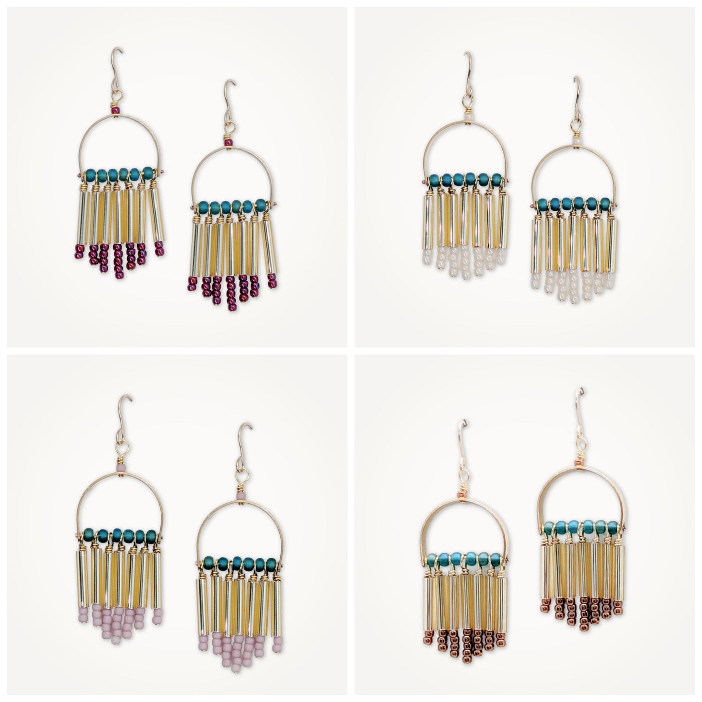 Beaded Arc Earrings