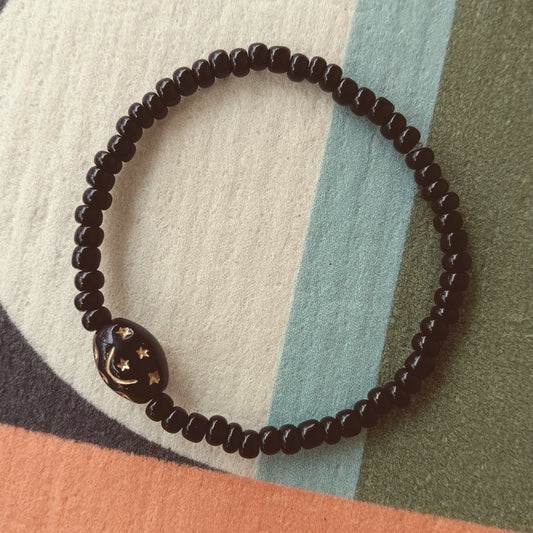 Black Beaded Bracelet