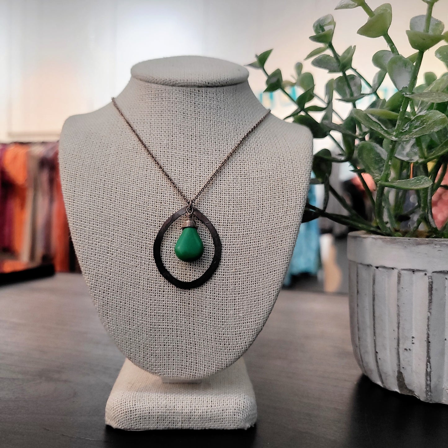 Green Turquoise Necklace | Sterling Silver Handcrafted Jewelry