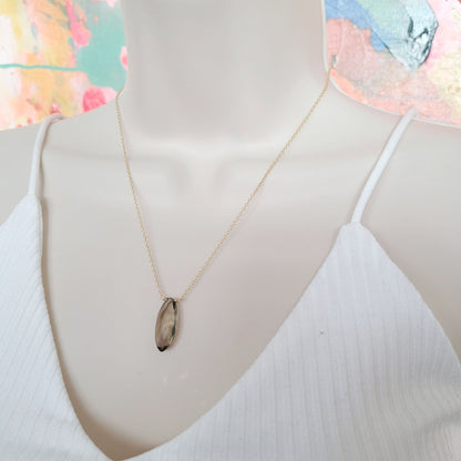 Navette Smoke Quartz Necklace