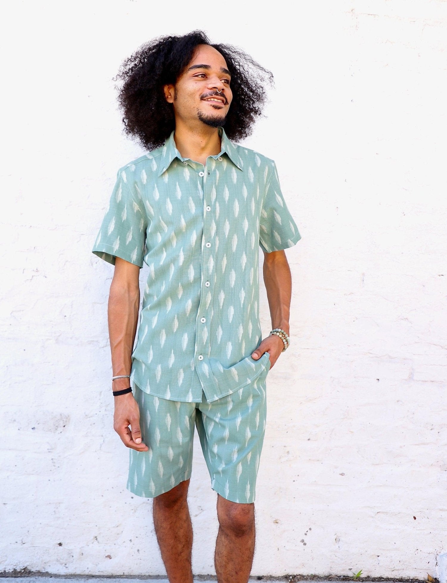 Sage Men's Button Down Shirt - Passion Lilie