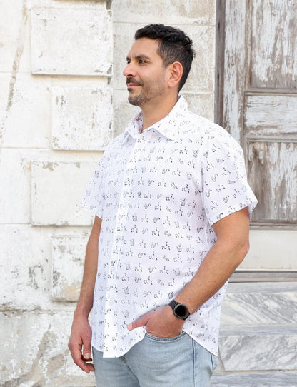 Second Line Organic Cotton Men's Button Down Shirt - Passion Lilie