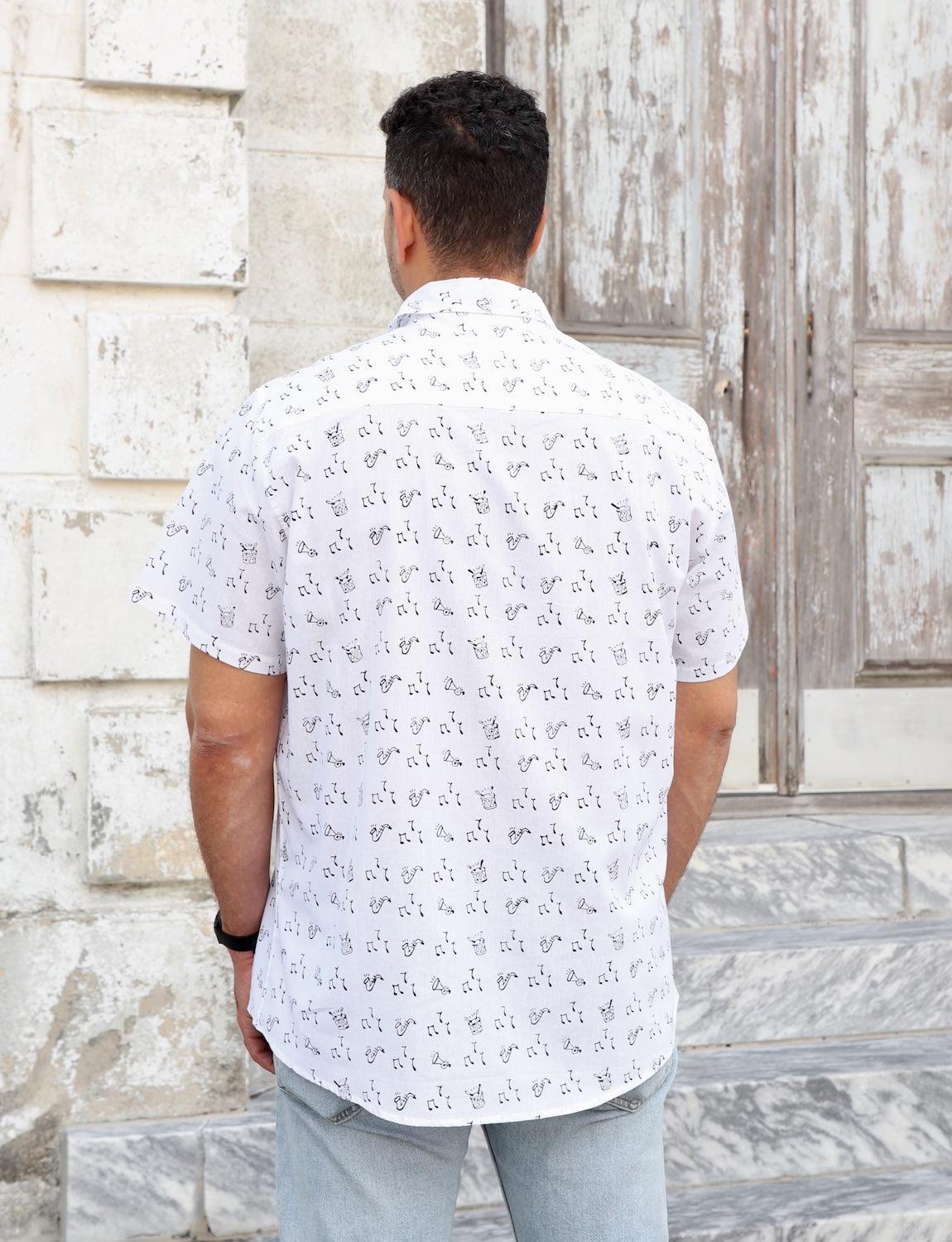 Second Line Organic Cotton Men's Button Down Shirt - Passion Lilie