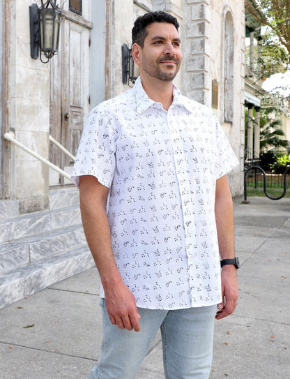 Second Line Organic Cotton Men's Button Down Shirt - Passion Lilie