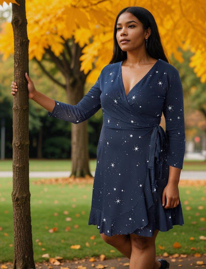 Solar Organic Wrap Dress - Passion Lilie