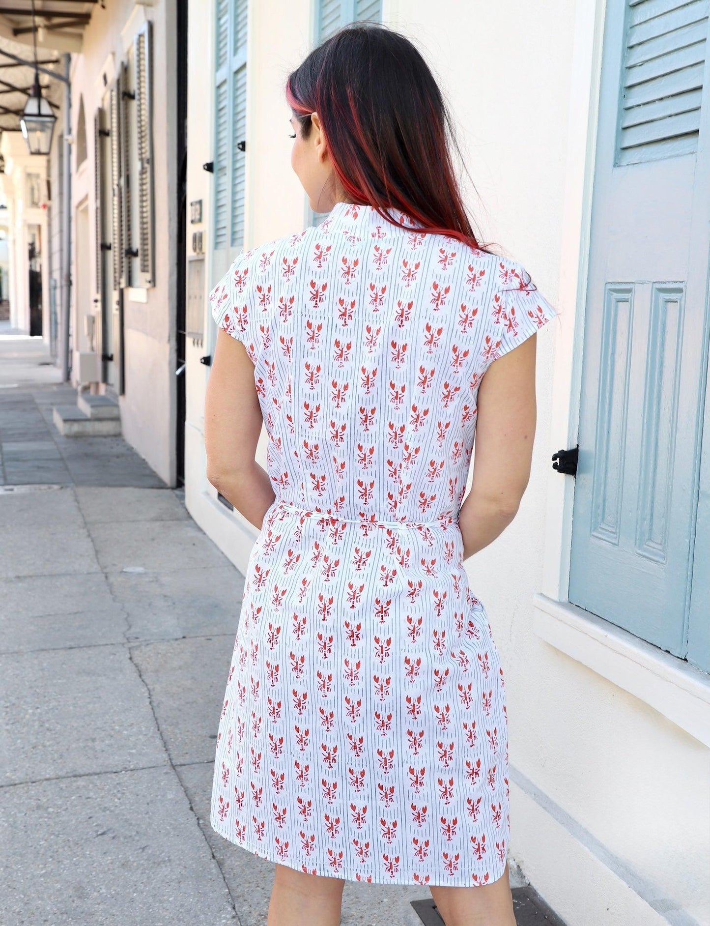 Striped Crawfish Organic Cotton Button Dress - Passion Lilie