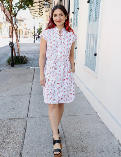 Striped Crawfish Organic Cotton Button Dress - Passion Lilie