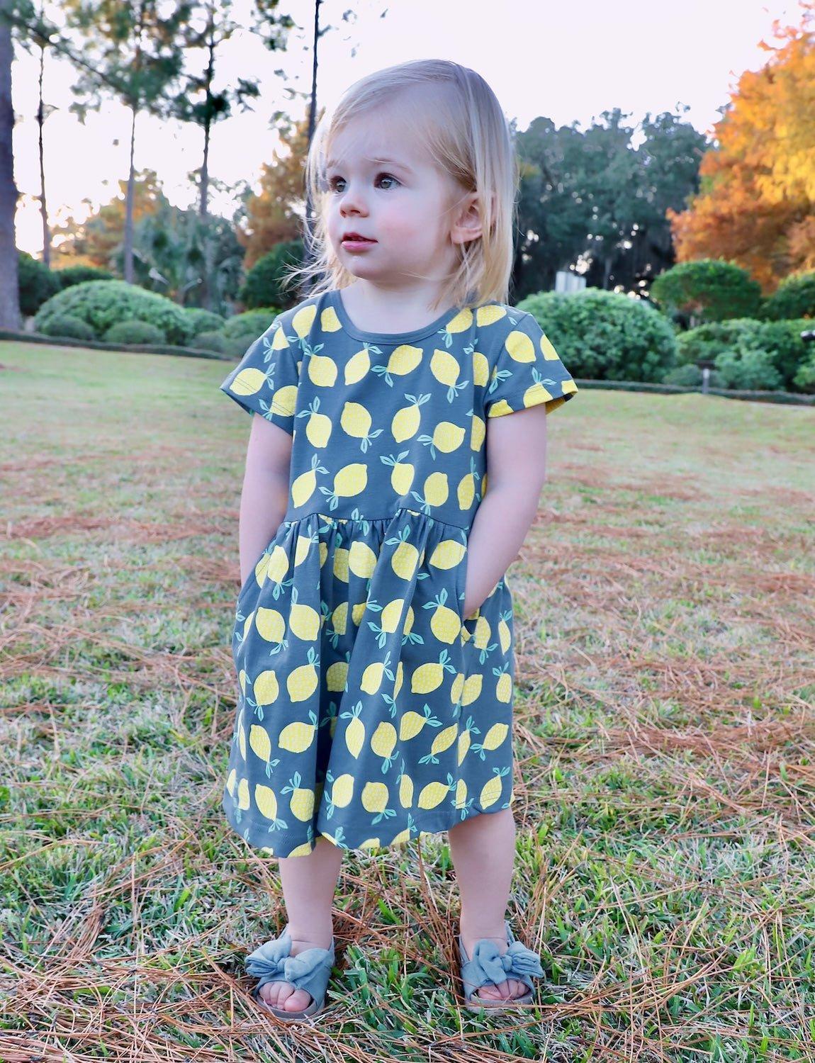 Sweet Little Lemon Organic Twirl Dress - Passion Lilie
