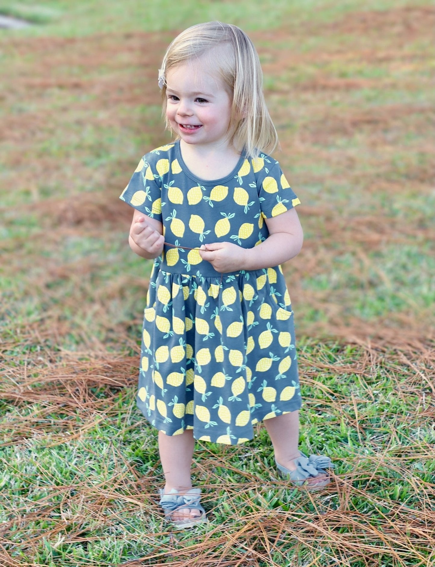 Sweet Little Lemon Organic Twirl Dress - Passion Lilie