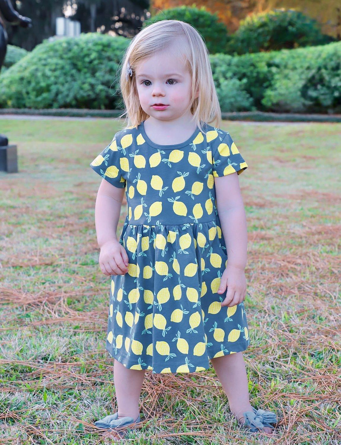 Sweet Little Lemon Organic Twirl Dress - Passion Lilie