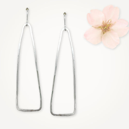 Long Triangle Sterling Silver Earrings