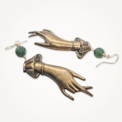 Ghostly Victorian Hand Earrings