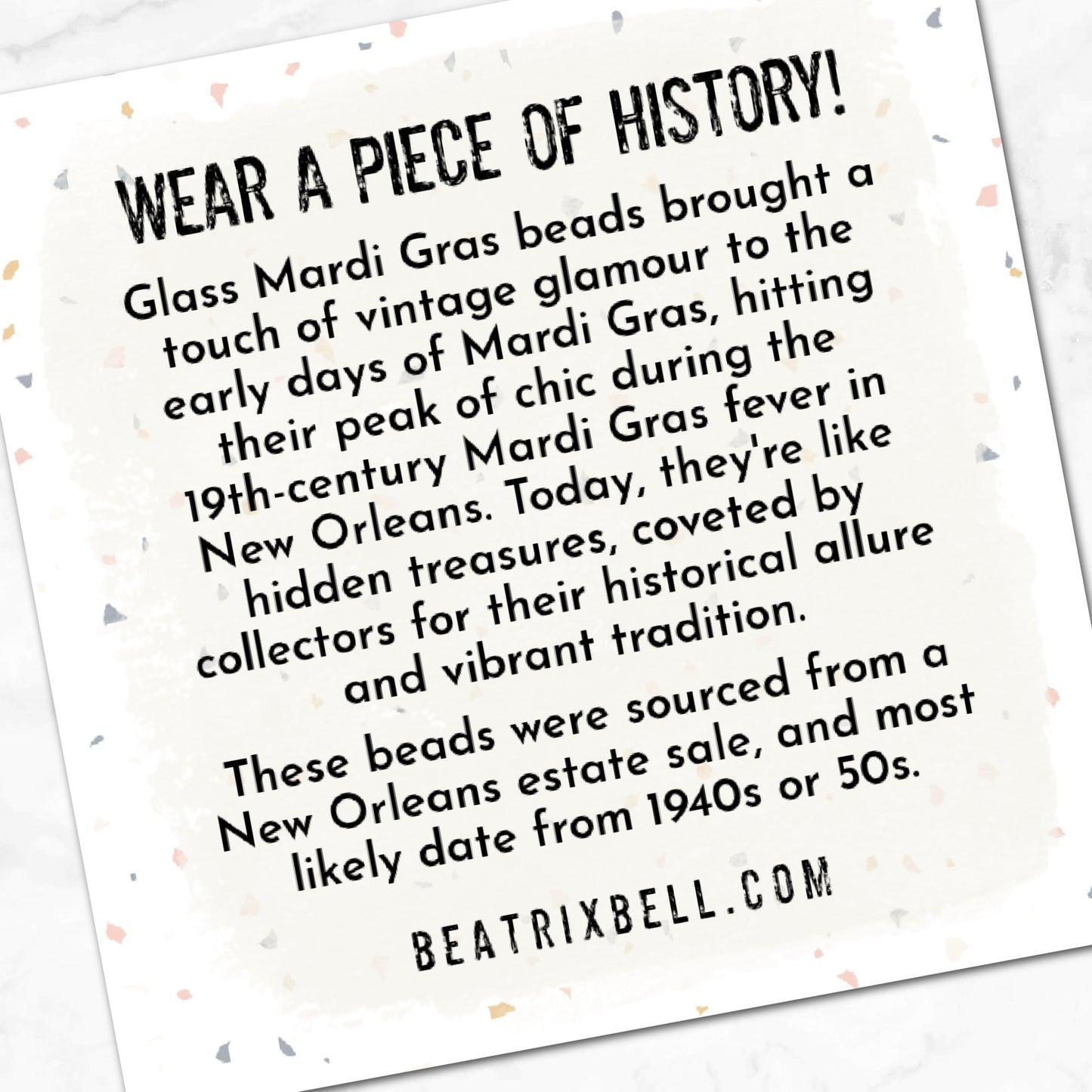 Vintage Mardi Gras Bead Necklace