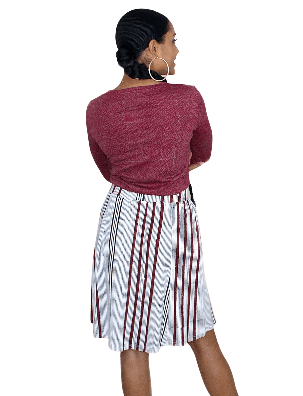 Cardinal Striped Organic Jersey Skirt - Passion Lilie - Fair Trade - Sustainable Fashion