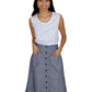 Chambray Midi Skirt - Passion Lilie - Fair Trade - Sustainable Fashion