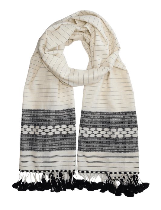White Kutch Scarf - Passion Lilie - Fair Trade - Sustainable Fashion