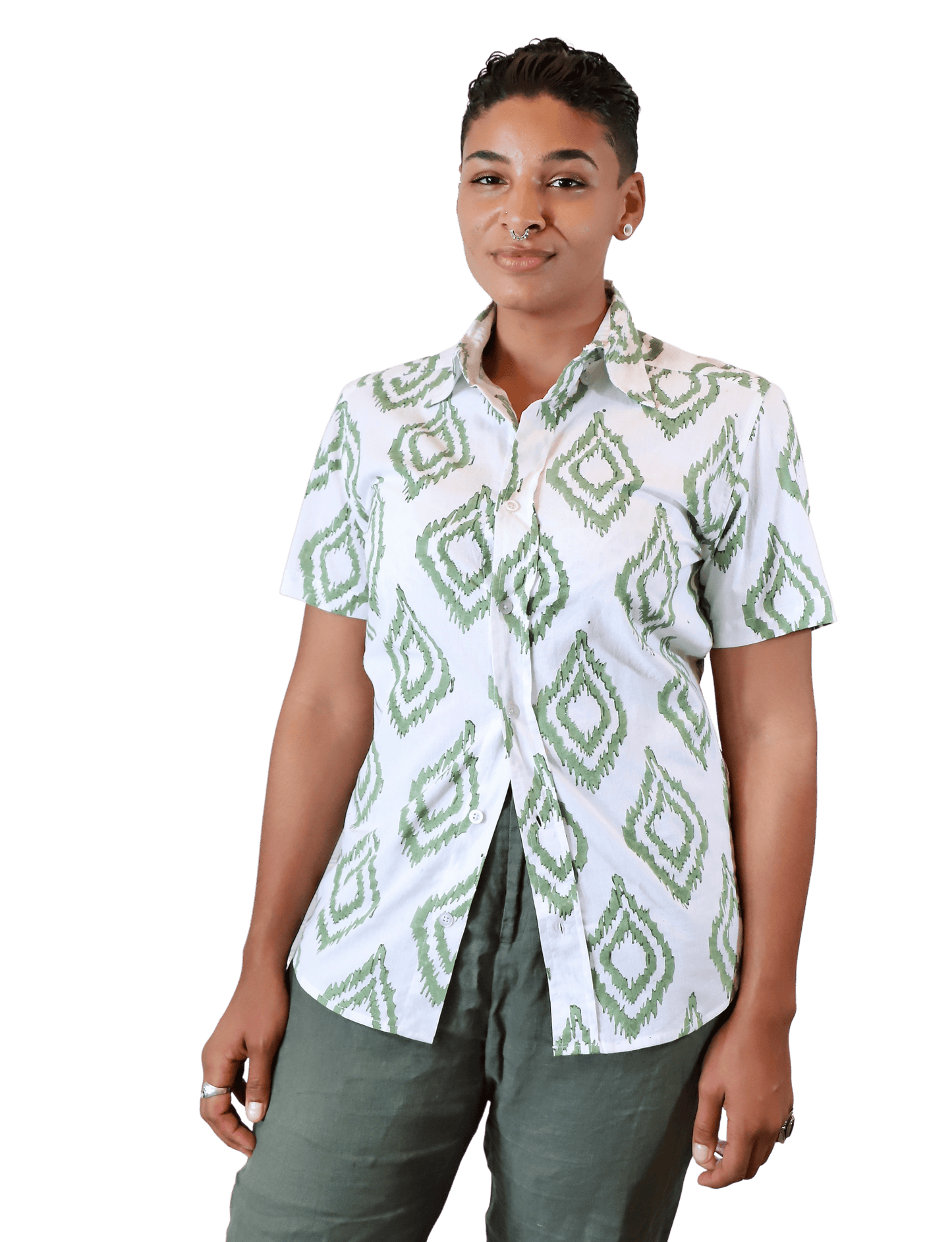 Palm Village Men's Button Down Shirt - Passion Lilie - Fair Trade - Sustainable Fashion
