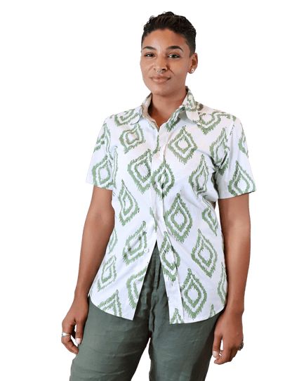 Palm Village Men's Button Down Shirt - Passion Lilie - Fair Trade - Sustainable Fashion