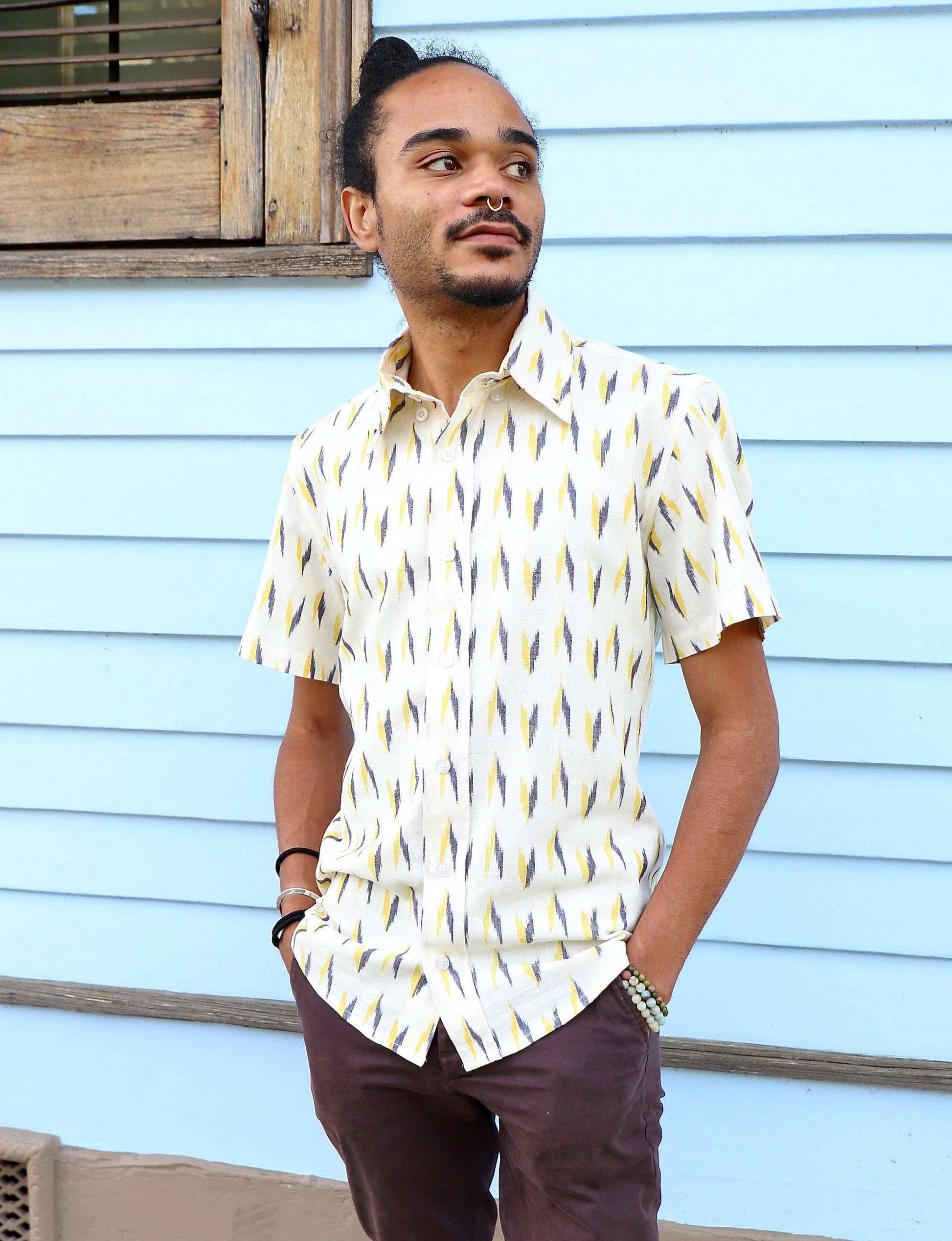 August Men's Button Down Shirt - Passion Lilie - Fair Trade - Sustainable Fashion