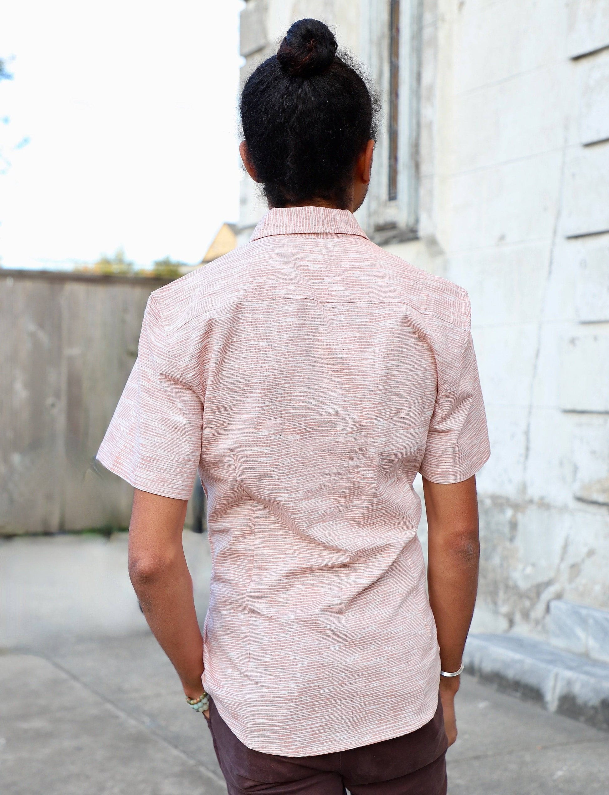 Salmon Men's Button Down Shirt – A Handmade Fairtrade Collective