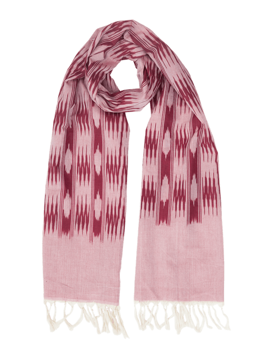 Pink & Burgundy Banded Stripes Scarf - Passion Lilie - Fair Trade - Sustainable Fashion