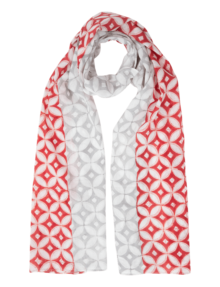 Red & Grey Diamond Scarf - Passion Lilie - Fair Trade - Sustainable Fashion