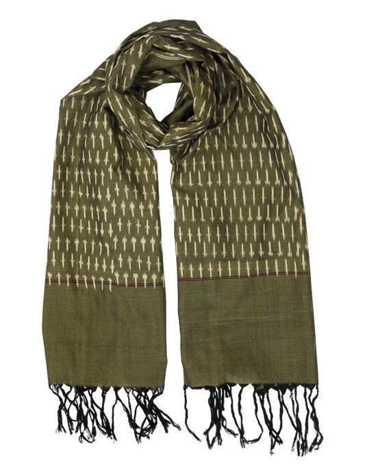 Classic Olive Ikat Scarf - Passion Lilie - Fair Trade - Sustainable Fashion