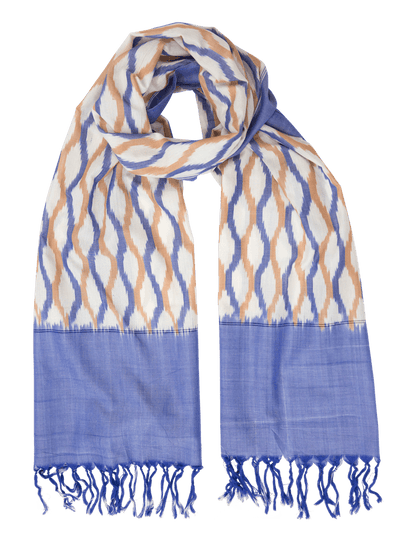 Denim & Orange Ikat Scarf - Passion Lilie - Fair Trade - Sustainable Fashion