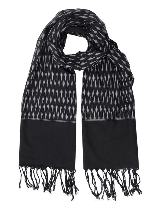 Classic Black Ikat Scarf - Passion Lilie - Fair Trade - Sustainable Fashion
