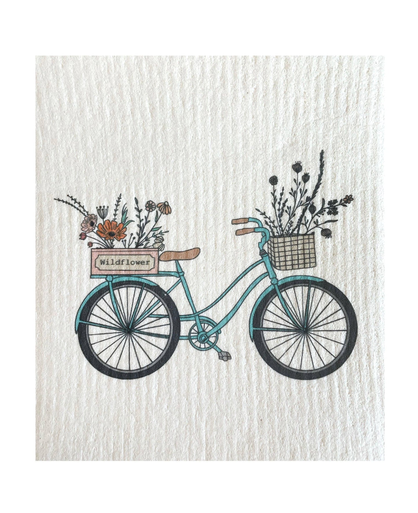 Swedish Dishcloth | Bike with Wildflowers