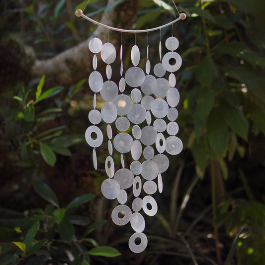 Capiz Chime Inverted Arch | White